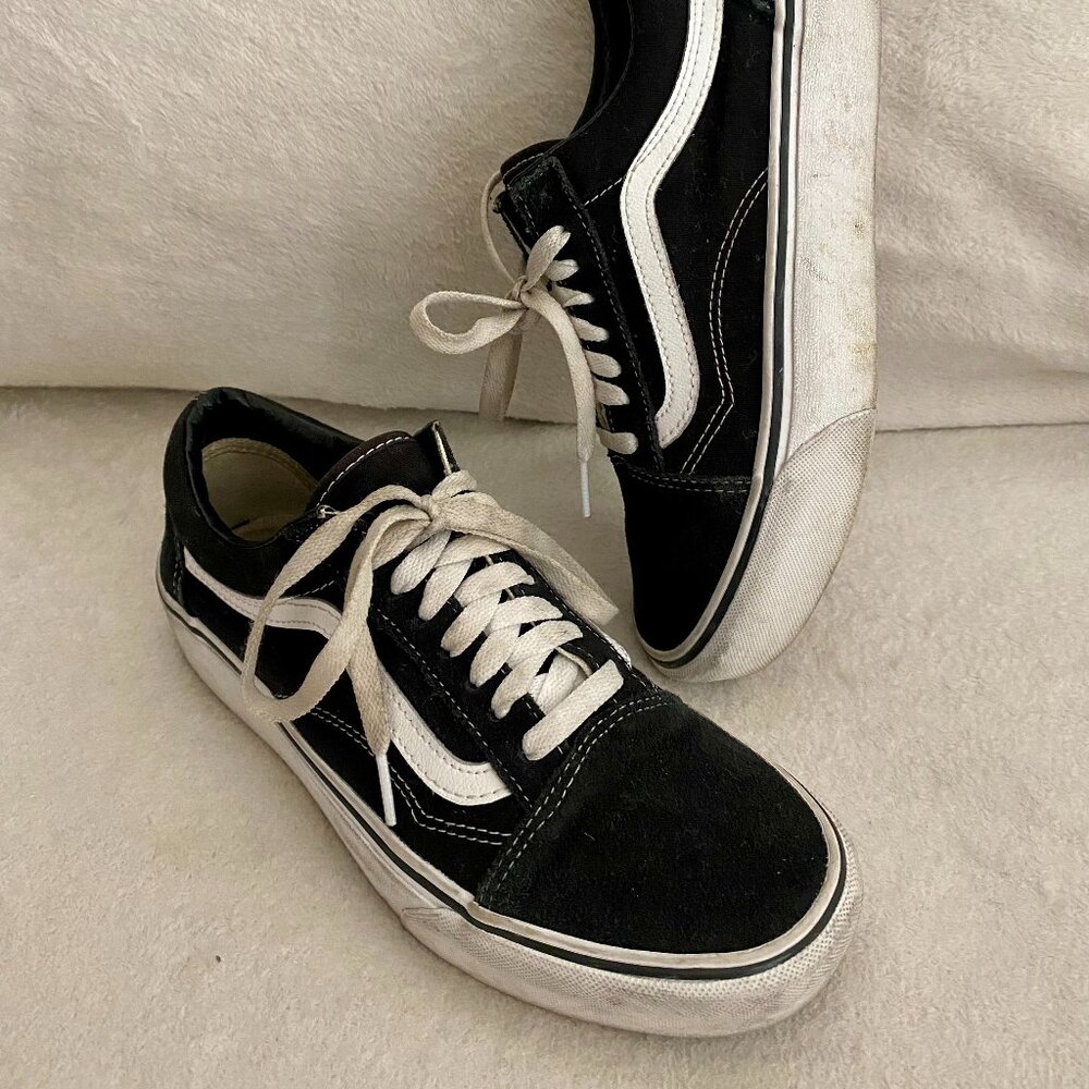 Vans Black Old Skool Platform Shoes Size 8.5